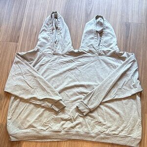Unique Double-Hooded Gray Sweatshirt